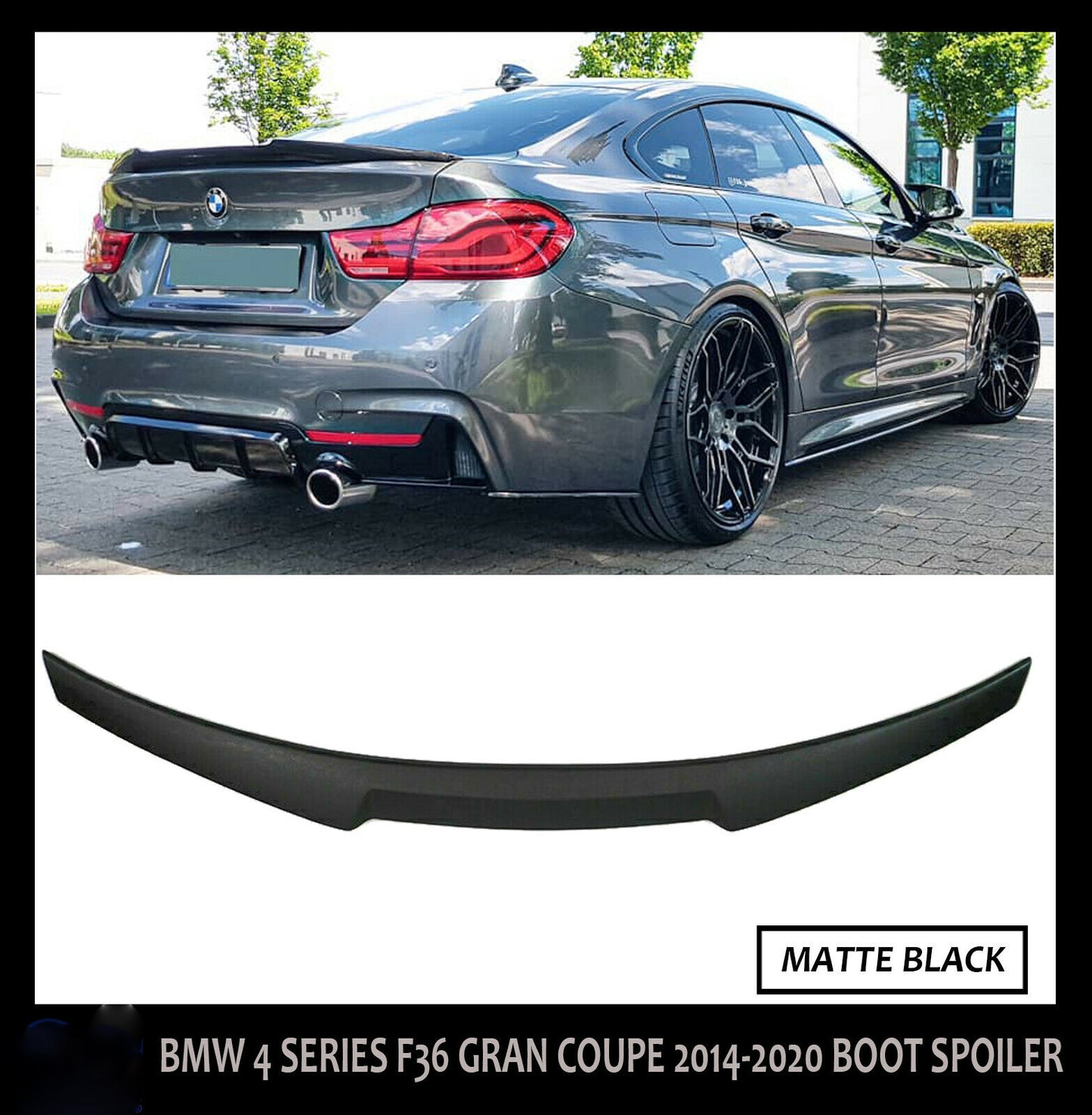 BMW 4 SERIES F36 GRAN COUPE V STYLE REAR TRUNK BOOT SPOILER 2014-2020