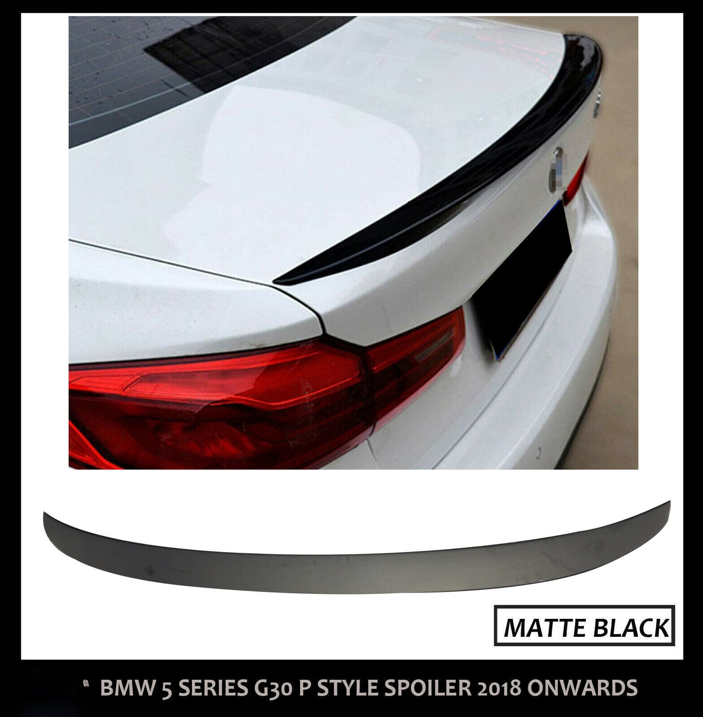 BMW 5 SERIES G30 G31 PSM STYLE REAR TRUNK BOOT SPOILER LIP MATTE BLACK