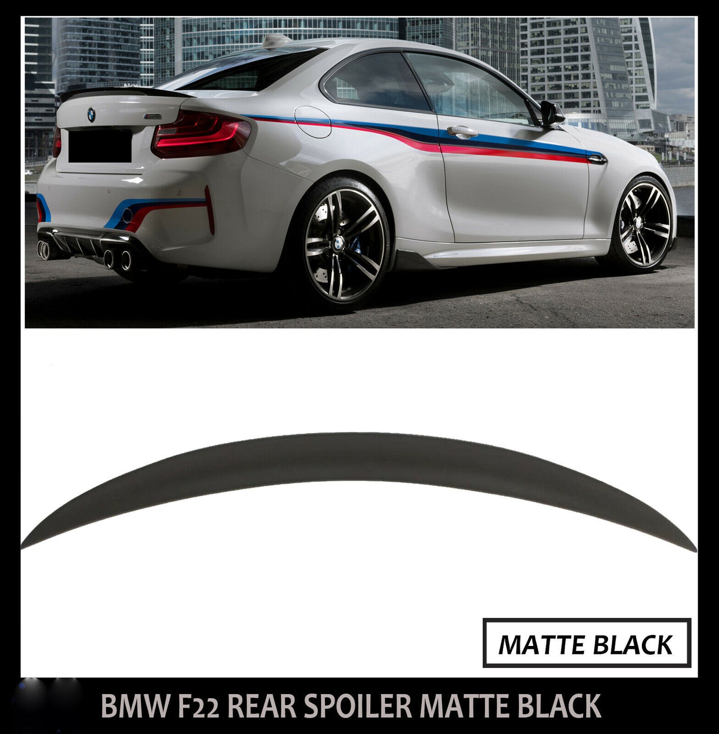 BMW 2 SERIES F22 F23 M2 F87 M SPORT MATTE BLACK TRUNK BOOT SPOILER LIP OEM FIT