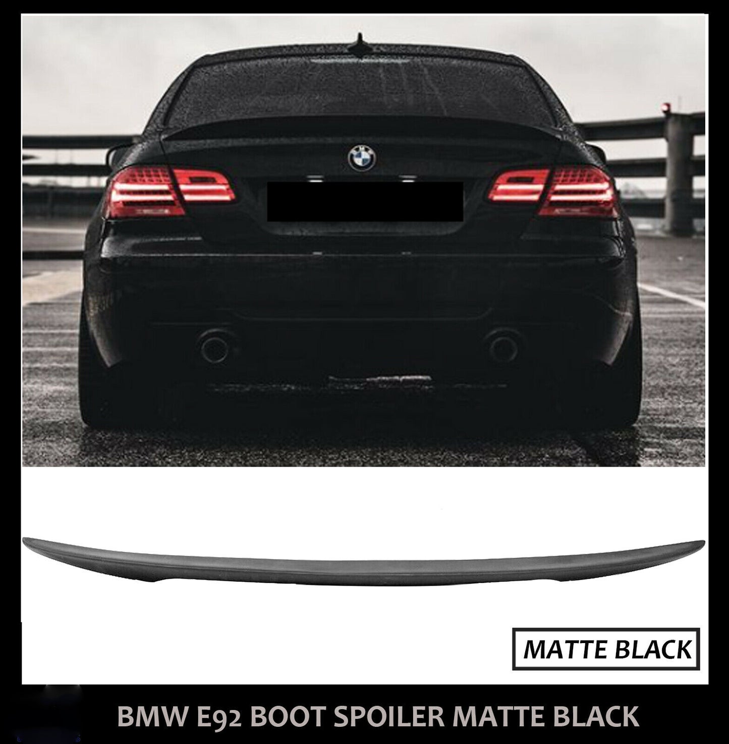 BMW 3 SERIES E92 M SPORT 2005+ REAR BOOT SPOILER TRUNK LIP WING M3 STYLE MATTE