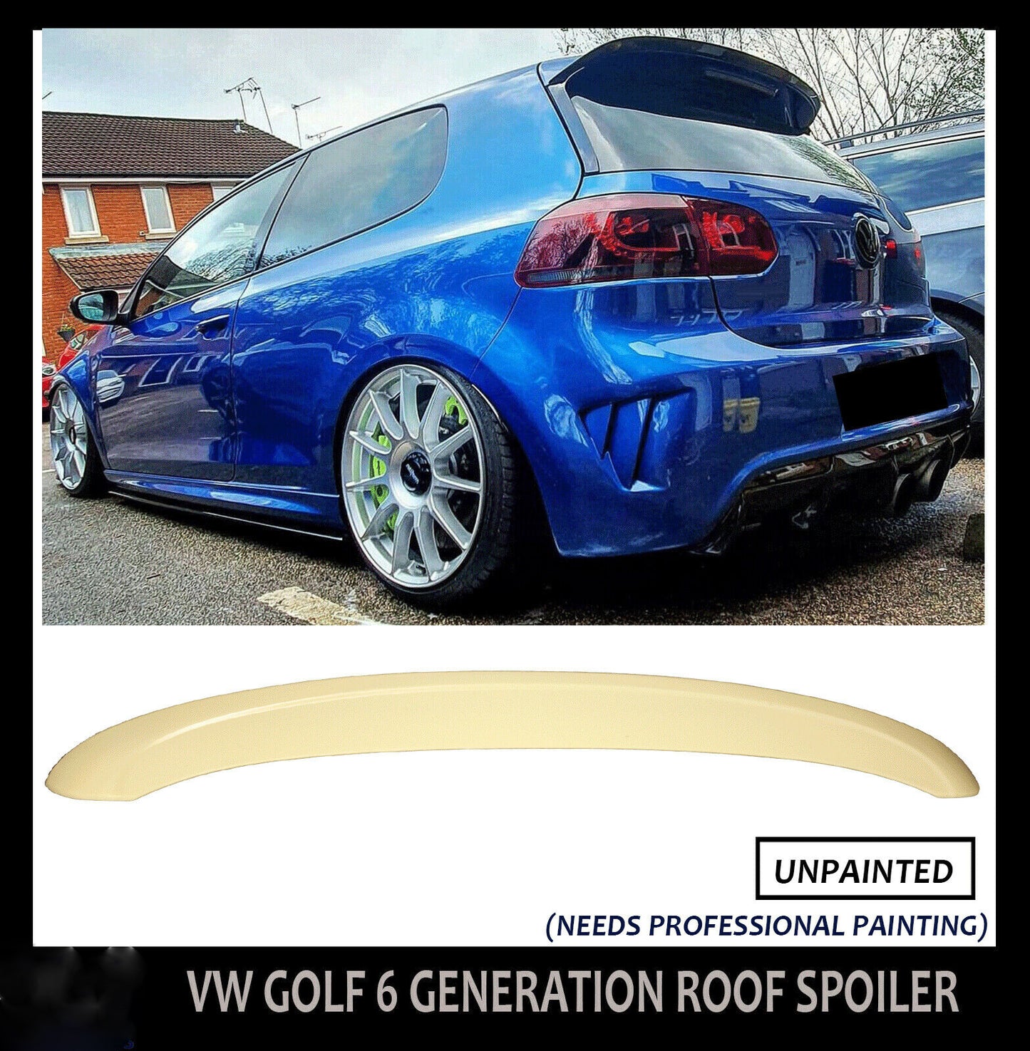 FOR VW GOLF MK6 2008-13 REAR WINDOW ROOF SPOILER WING LIP OEM QUALITY