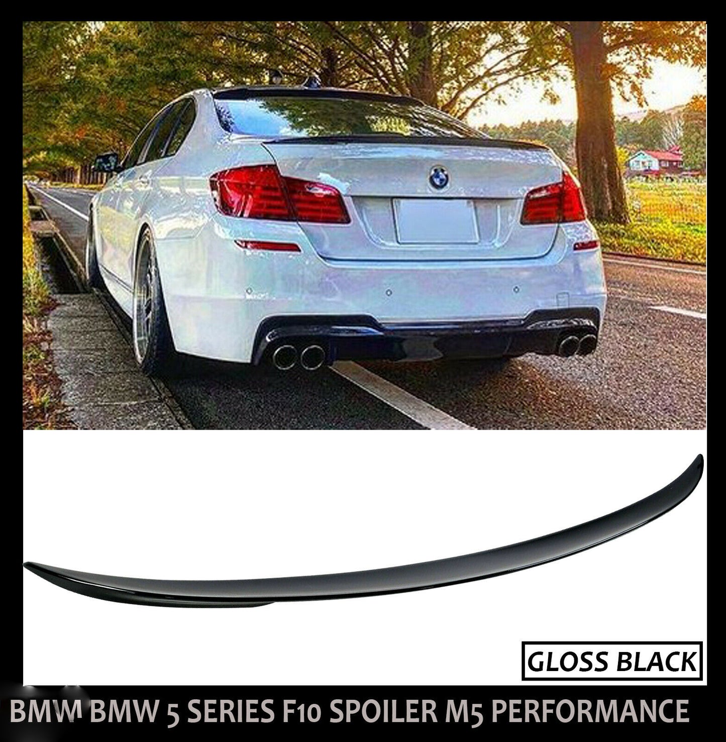 BMW 5 SERIES F10 REAR BOOT SPOILER TRUNK LIP M P SPORT 10-16 GLOSS COLOR ABS