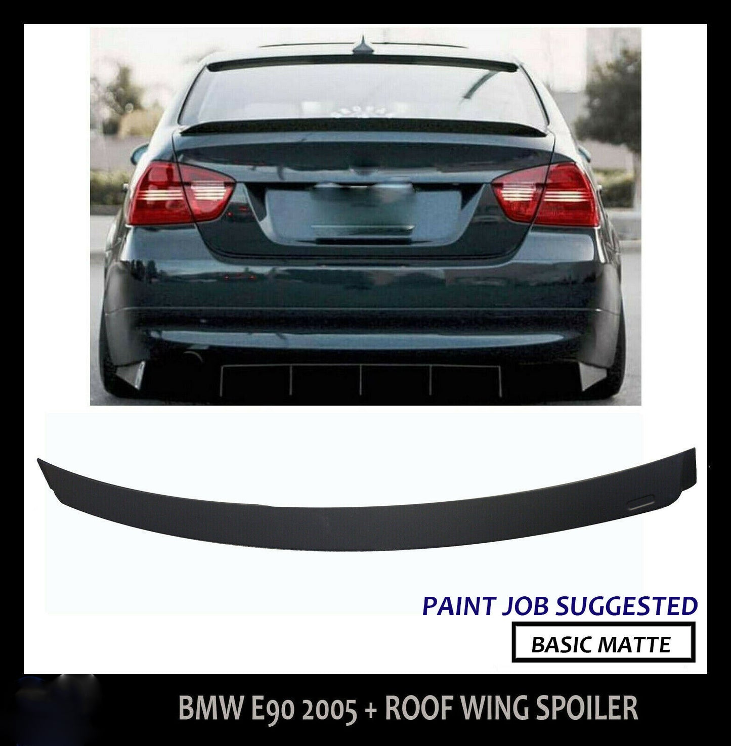 BMW 3 SERIES E90 M SPORT TYPE REAR TRUNK ROOF SPOILER LIP 2005-2011 OEM FIT