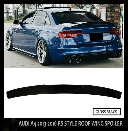AUDI A4 B8 S4 RS4 SALOON 2013-2016 STYLE ROOF SPOILER LIP OEM FIT GLOSS BLACK