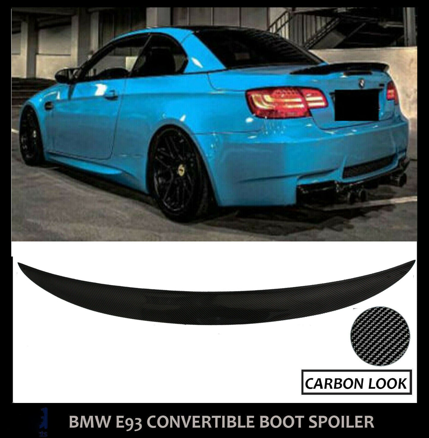 BMW 3 SERIES E93 2D PERFORMANCE REAR TRUNK LIP BOOT SPOILER CARBON LOOK 2007 UP