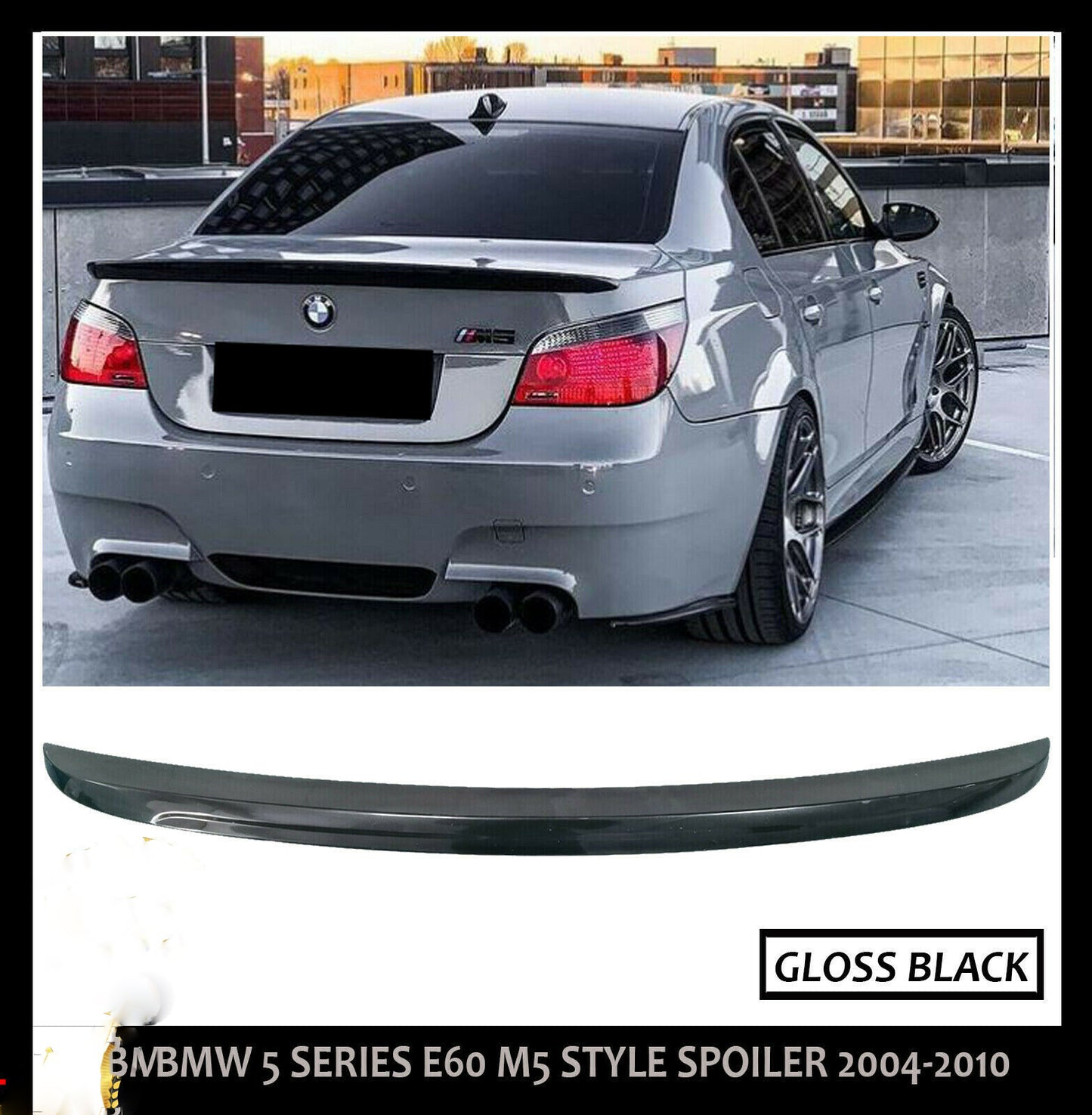 BMW 5 SERIES E60 E61 M5 STYLE REAR BOOT SPOILER WING LIP OEM FIT 2004-2010