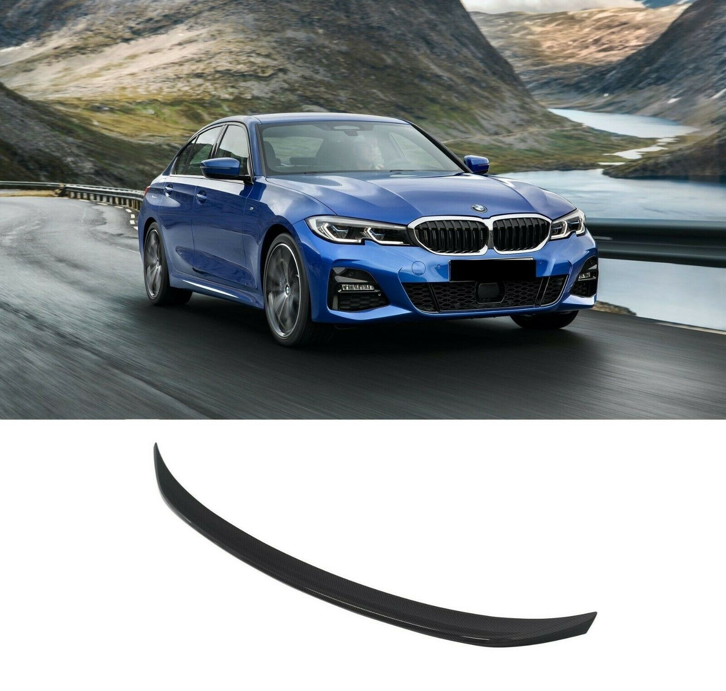 BMW 3 SERIES G20 M PERFORMANCE SPORT CARBON LOOK BOOT SPOILER TRUNK WING LIP