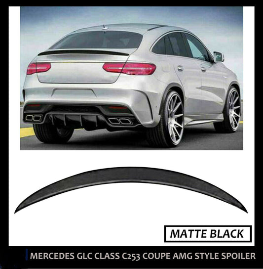 MERCEDES GLC C253 COUPE AMG STYLE REAR TRUNK BOOT SPOILER LIP MATTE BLACK COLOR