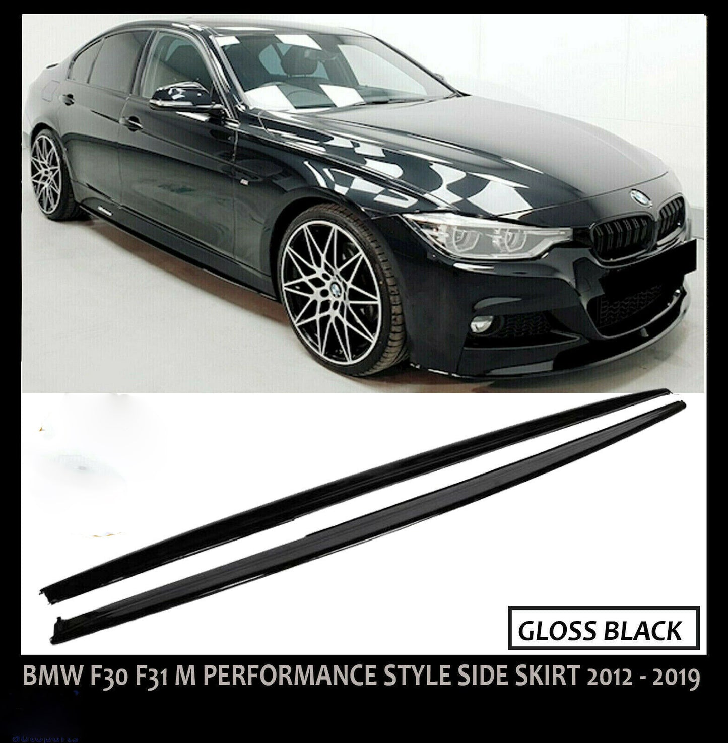 BMW F30 F31 M PERFORMANCE SIDE SKIRT EXTENSION BLADE 3 SERIES 2012-2019