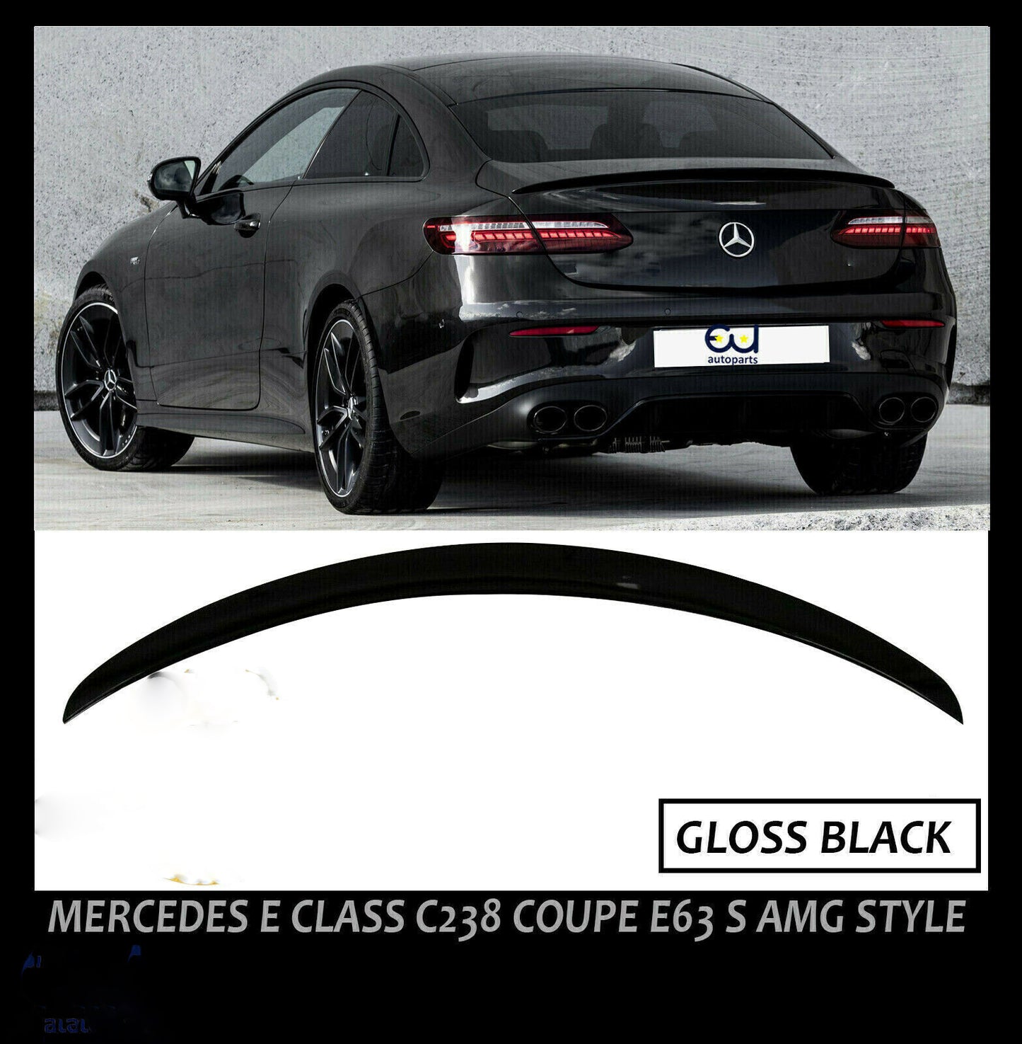 MERCEDES E CLASS C238 COUPE E63 S AMG STYLE BOOT SPOILER GLOSS BLACK OEM STYLE