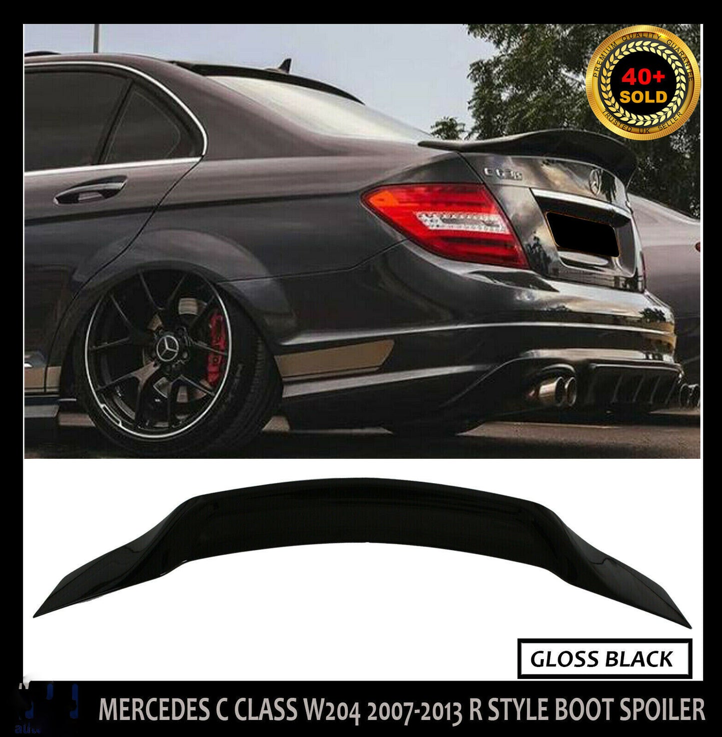 MERCEDES C CLASS W204 SALOON RENNTECH STYLE REAR TRUNK BOOT SPOILER 2008-14