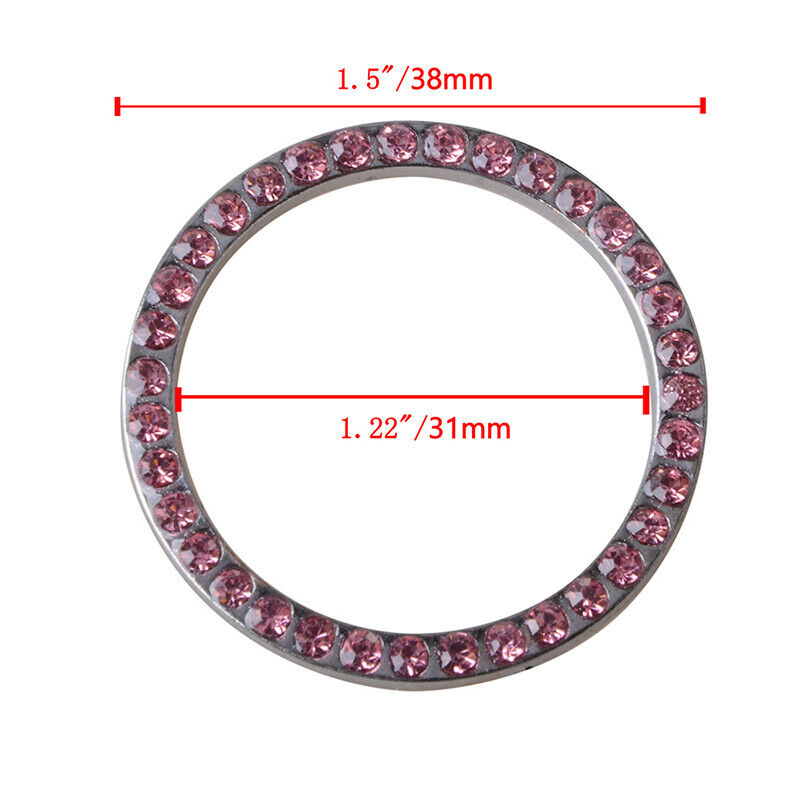 Auto Accessories Car Decorative Silver Button Start Switch Diamond Ring Pink UK