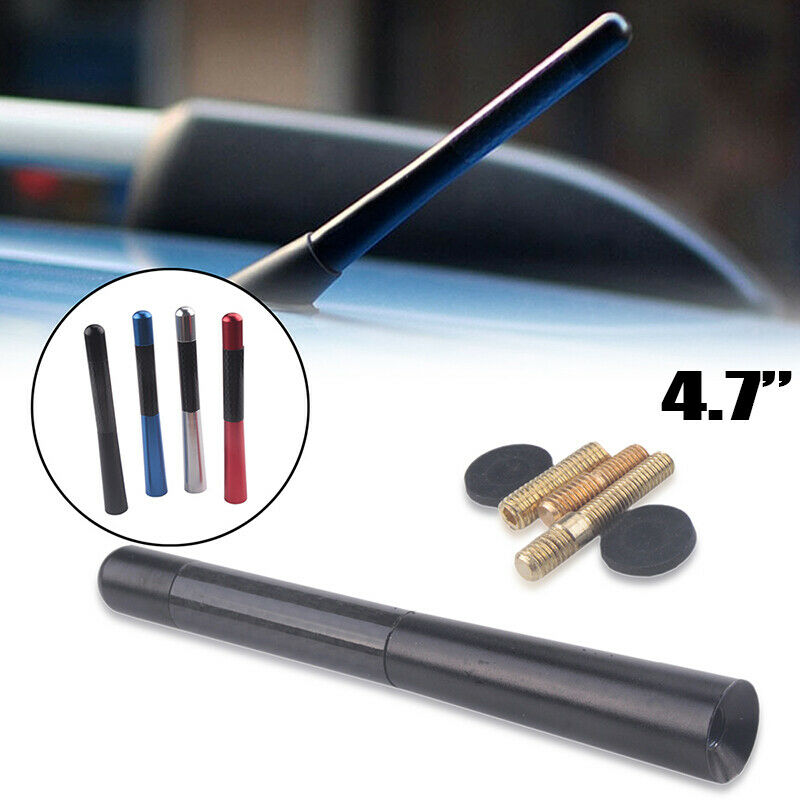 4.7" Black Carbon Short Car Aerial Bee Sting Mast Antenna Ariel Stubby Decor