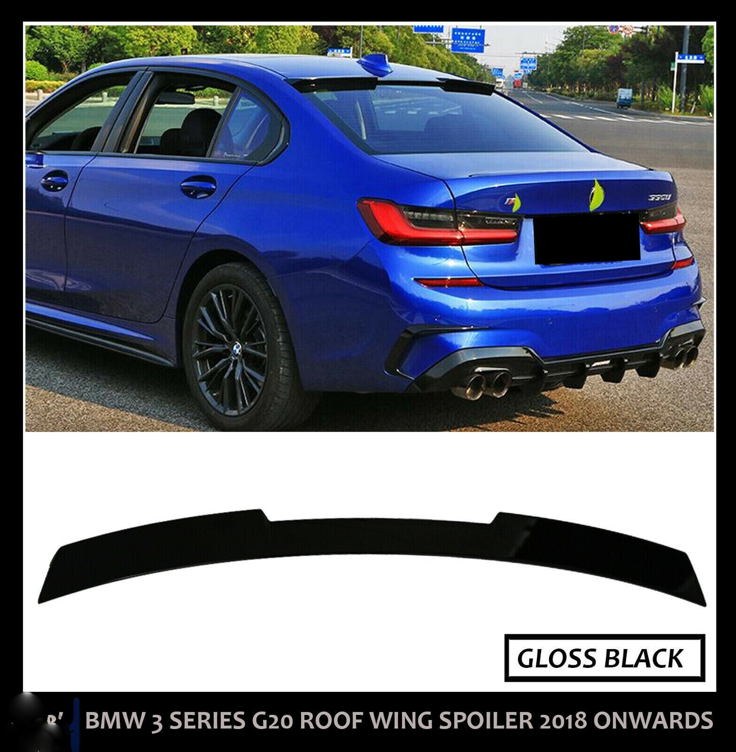 BMW 3 SERIES G20 G21 M PERFORMANCE REAR ROOF SPOILER GLOSS BLACK