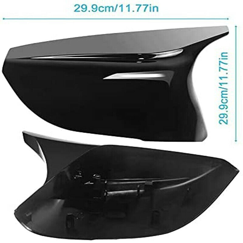 2x Car Gloss Black Door Side Mirror Cover Cap Fit For Infiniti Q50 Q60 QX30 Q70