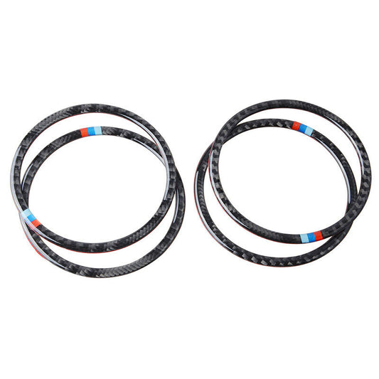 Real Carbon Fiber Speaker Ring Cover Trim Decor For BMW 3 4 Series F30 F34