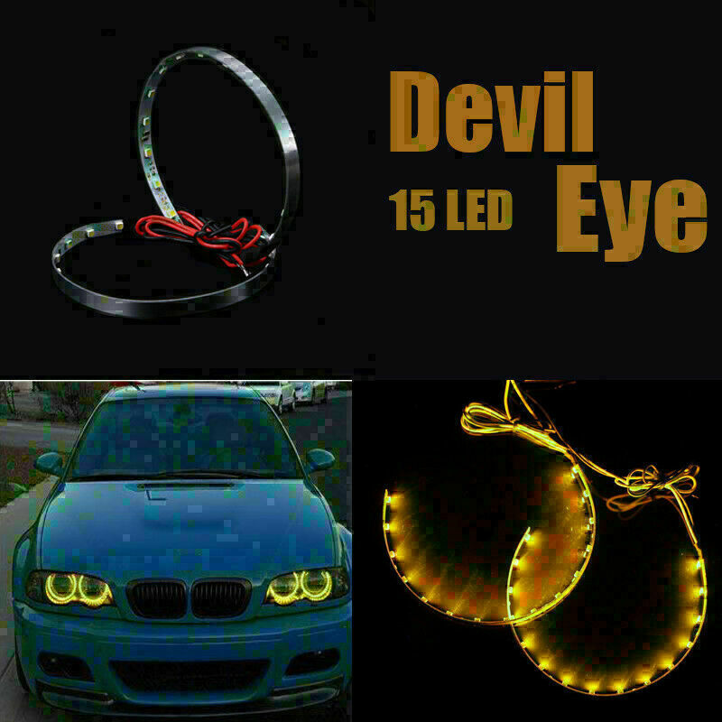 Devil Demon Halo Angel Eyes Car Headlight Projector Bulb Ring Light Universal