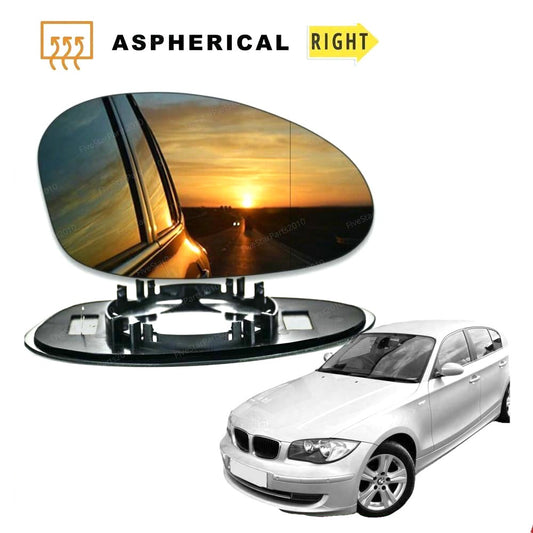 Right side Wide Angle wing mirror glass for BMW 1 series E87 04-09 Heated Driver