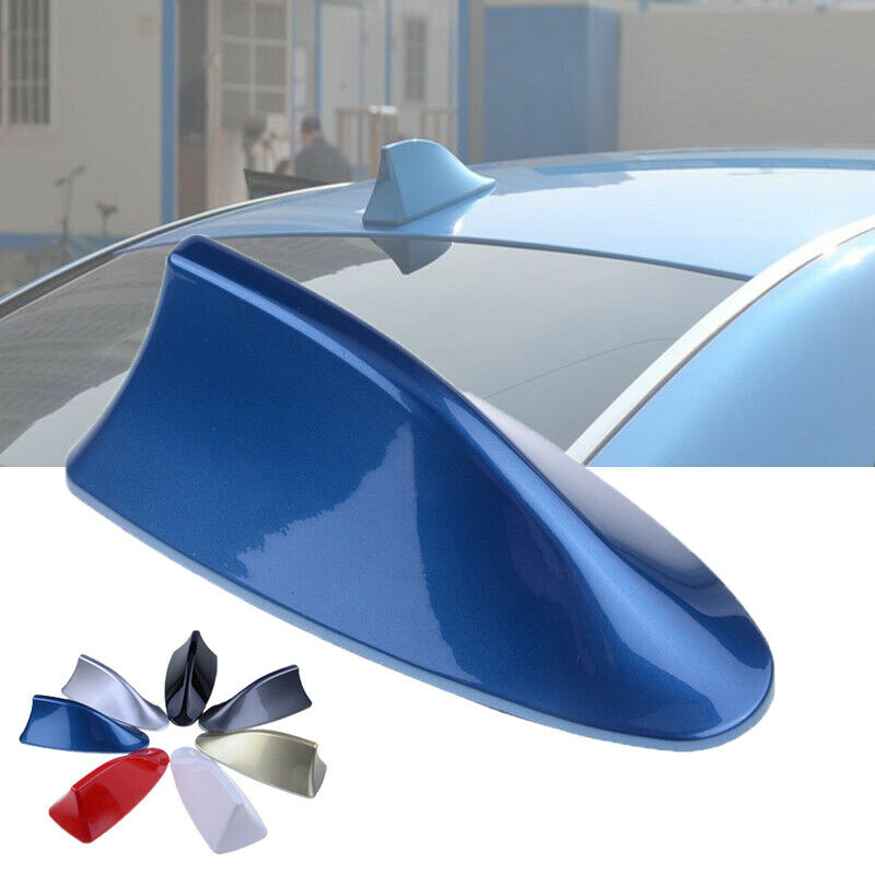 1x Blue Car Roof Shark Fin Body Aerial Dummy Antenna Decorative Cover Trim