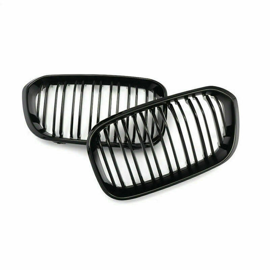 Pair Gloss Black Kidney Grille Grill Fit For BMW F20 F21 1 Series 2015-2018 UK