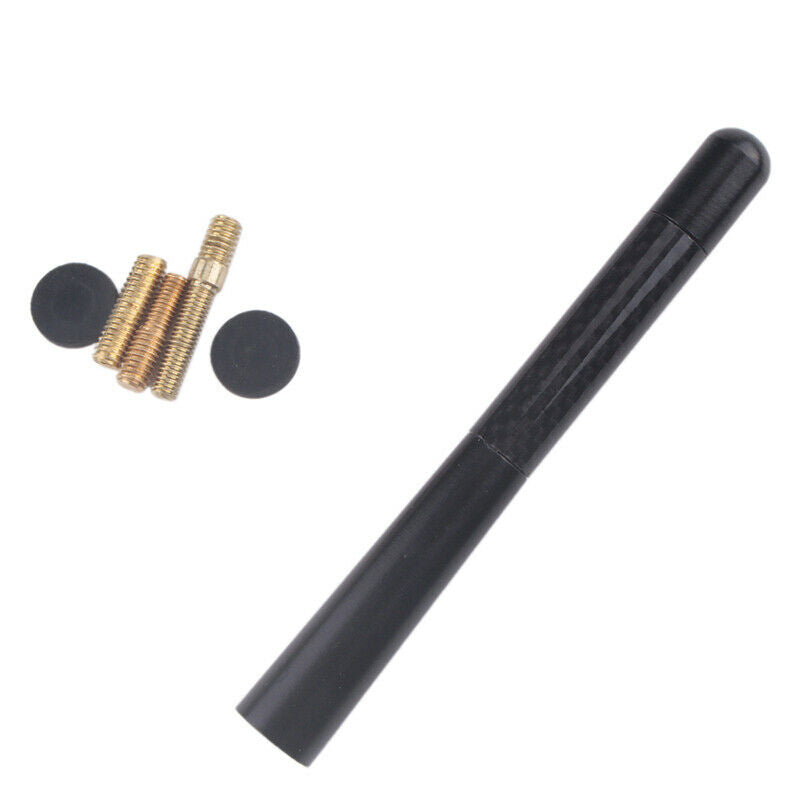 4.7" Black Carbon Short Car Aerial Bee Sting Mast Antenna Ariel Stubby Decor