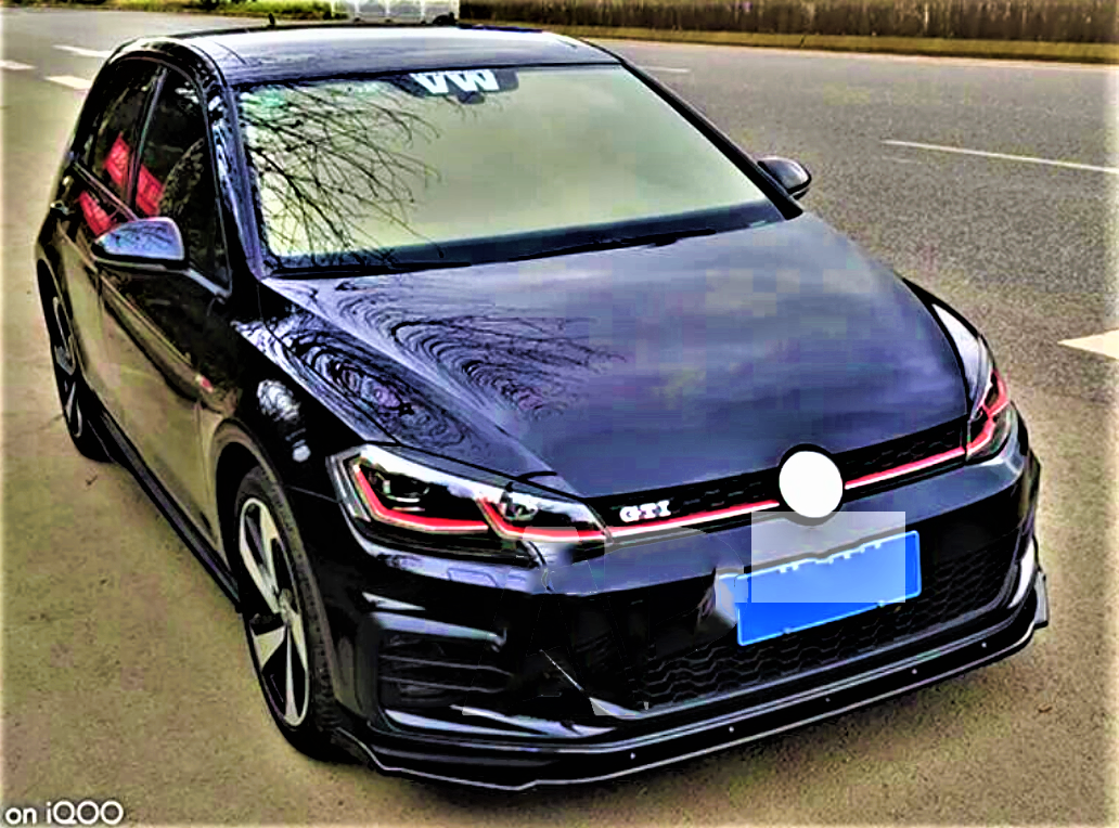 VW Golf MK7.5 R GTD GTI Gloss Black Front Splitter Spoiler Lip Body Kit 2016-2020