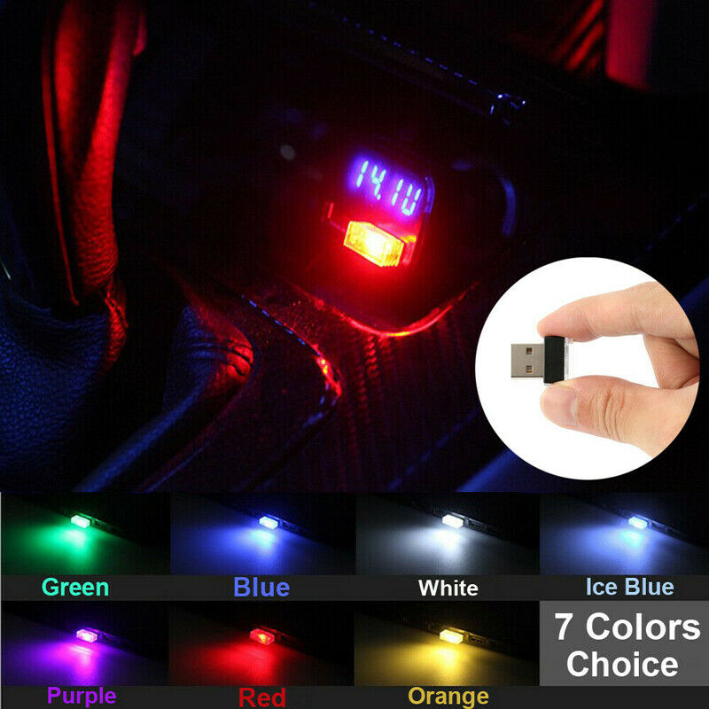 7 Colours Mini USB LED Wireless Lamp Car Atmosphere Light Colorful Accessories