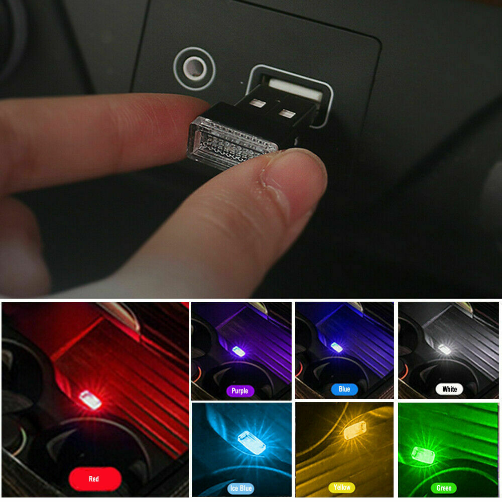 7 Colours Mini USB LED Wireless Lamp Car Atmosphere Light Colorful Accessories