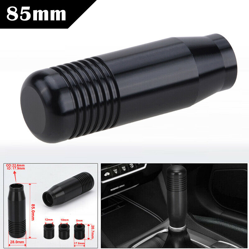 85mm Black Car Aluminum Manual MT Gear Stick Shift Shifter Lever Knob Universal