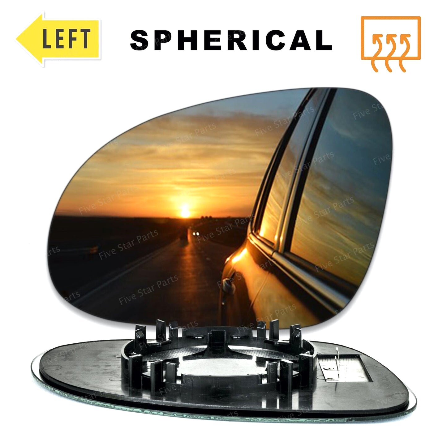 Left Passenger side Wing mirror glass for VW Passat 2005-10 Heated