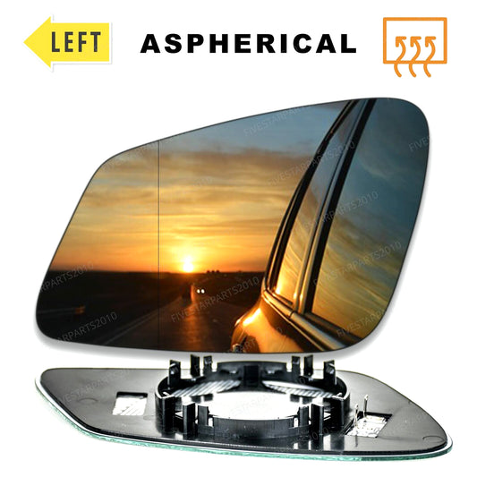 Left Passenger side wide angle mirror glass for BMW 5 Series 2010-16 heated GT