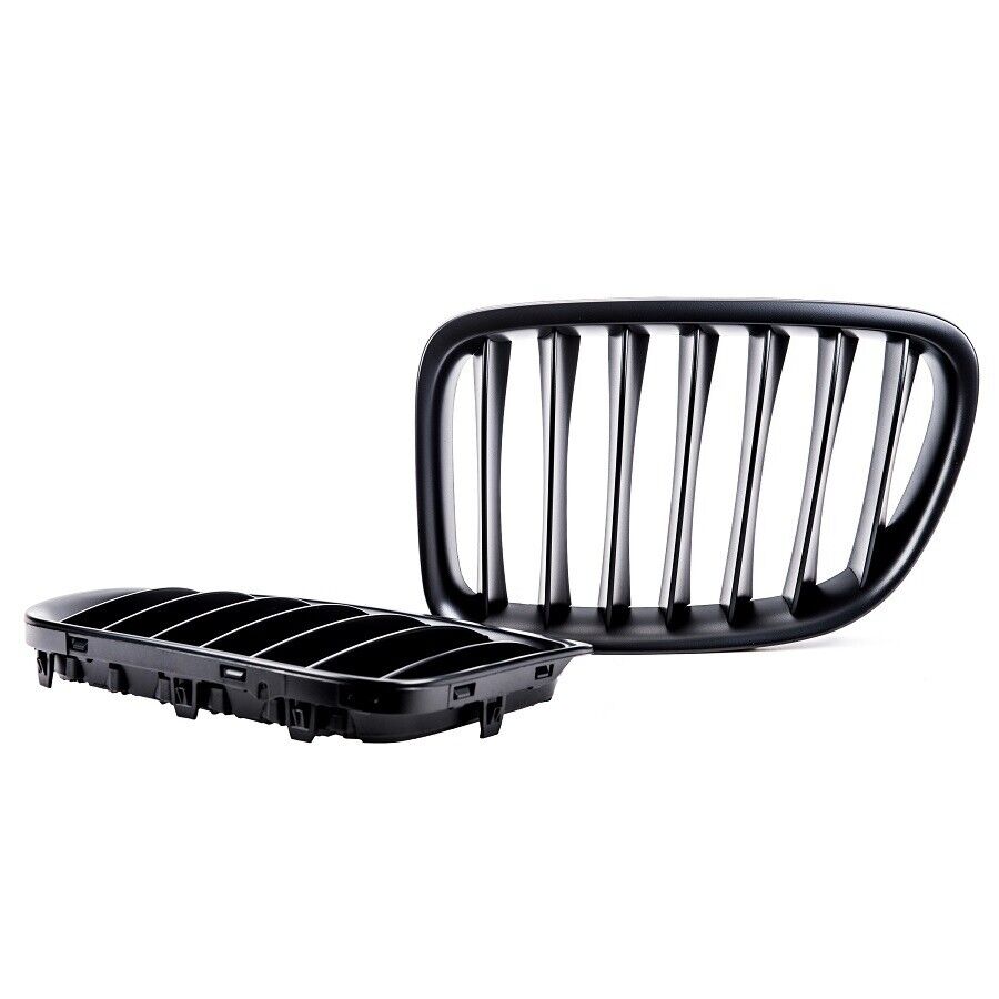 BMW X1 E84 MATTE BLACK M PERFORMANCE STYLE FRONT KIDNEY GRILLES GRILLS UK PAIR