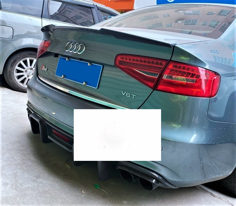 Audi RS4 Look A4 S4 RS4 B8 Gloss Black M4 Style Boot Lip Spoiler 2012 to 2016