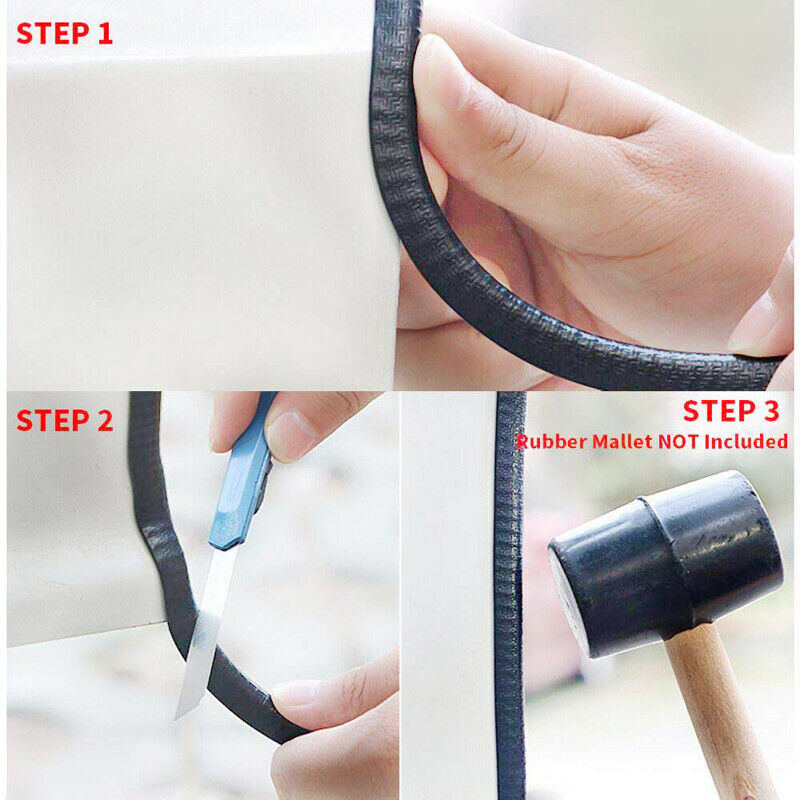 UK 4.5m Car Door Boot Edge Protectors Strip Trim U-shape Guard Seal Rubber Black