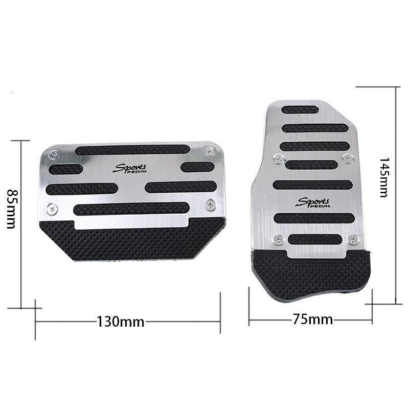 Silver Non-Slip Automatic Gas Brake Foot Pedal Pad Cover Car Accessories UK AE