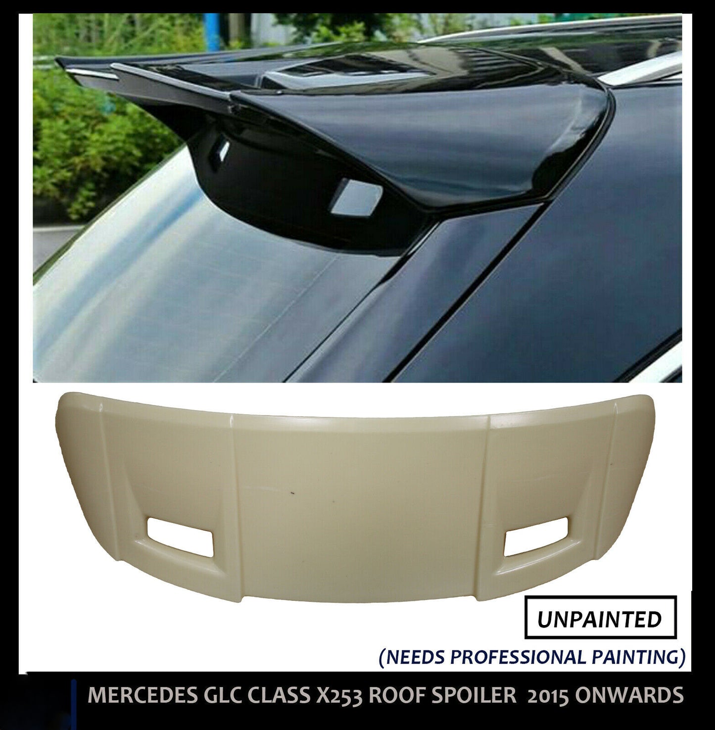 MERCEDES GLC C253 X253 AMG STYLE REAR ROOF SPOILER TRUNK LIP 2015+ OEM FIT