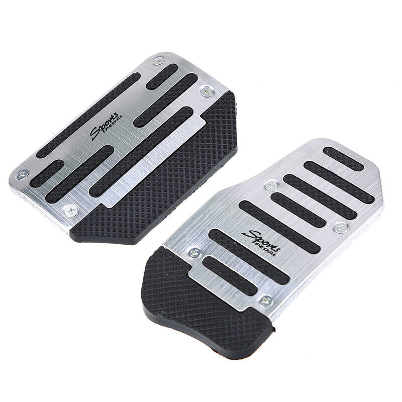 Silver Non-Slip Automatic Gas Brake Foot Pedal Pad Cover Car Accessories UK AE