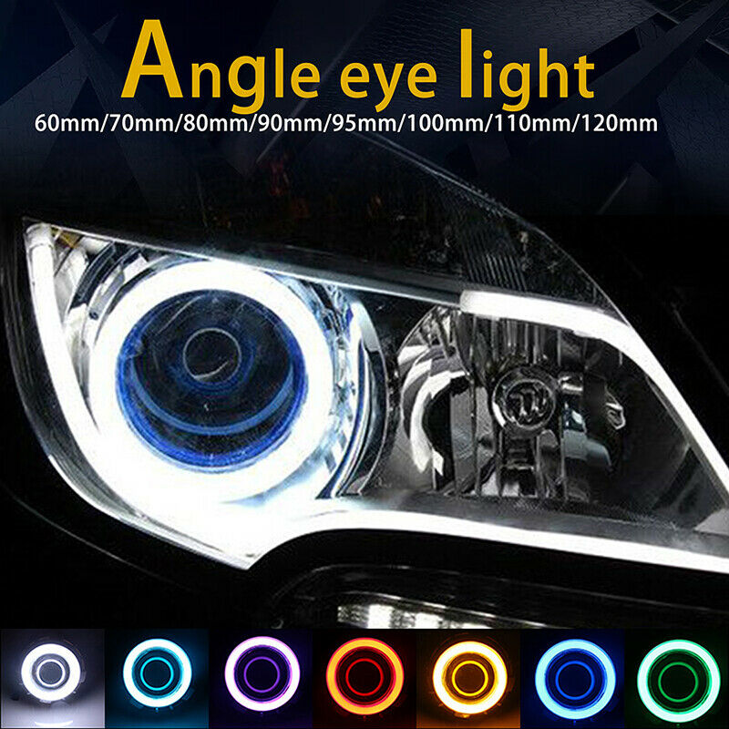 60-120MM COB Angel Eyes Halo 12V Car LED Light Ring DRL Headlight Lamp For BMW
