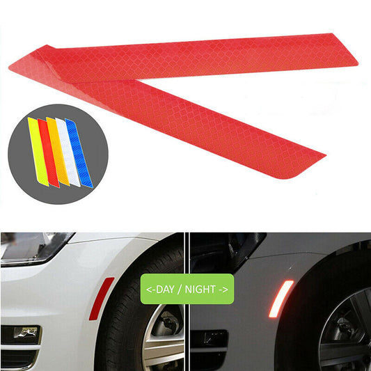 2x Red Reflective Cycling Safety Warning Car Rear Bumper Decal Tape Sticker UK