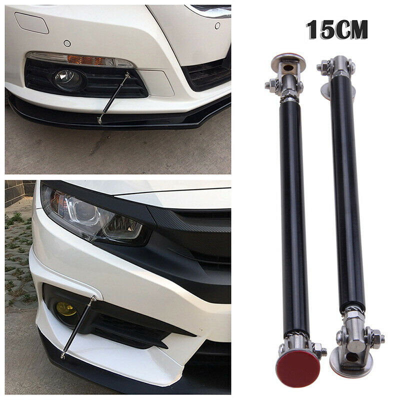 150mm Black Adjustable Car Front Rear Bumper Lip Splitter Strut Rod Support Bars