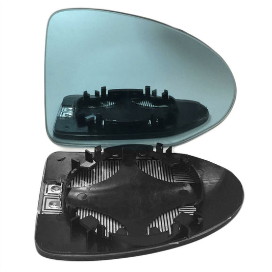 Right off side wing mirror glass for BMW Schnitzer heated Blue 13 x 9.5cm