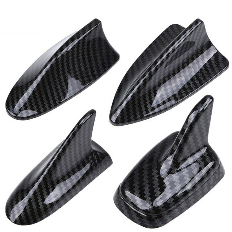 CAR CARBON FIBER BLACK SHARK FIN ANTENNA ROOF DUMMY AERIAL DECORATION STYLING B