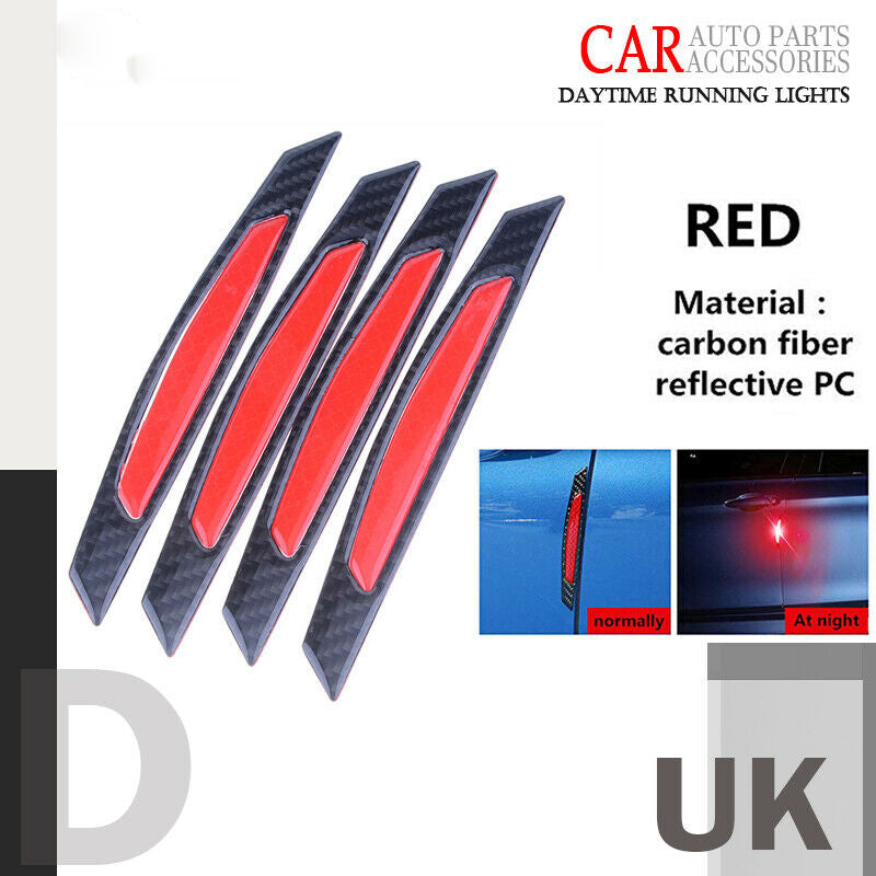 4PCS/Set Car Truck Reflective Warn Strip Tape Bumper Safety Stickers Decal Red
