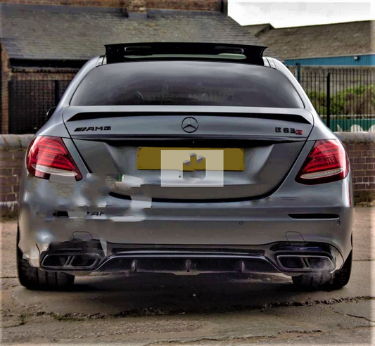 Mercedes E Class E63S AMG Style W213 Gloss Black Boot Lip Spoiler 2016 to 2020