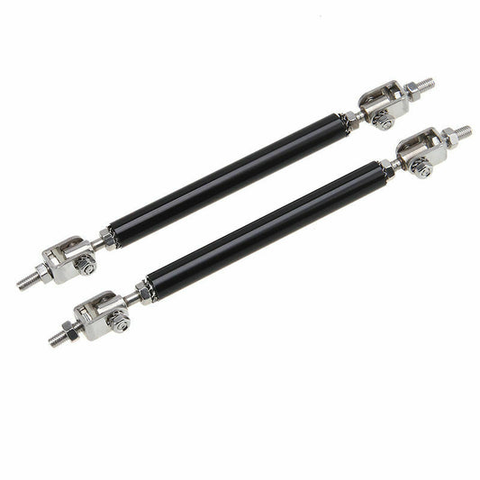 100mm Universal Adjustable Bumper Lip Splitter Rod Strut Bar Support Front Black