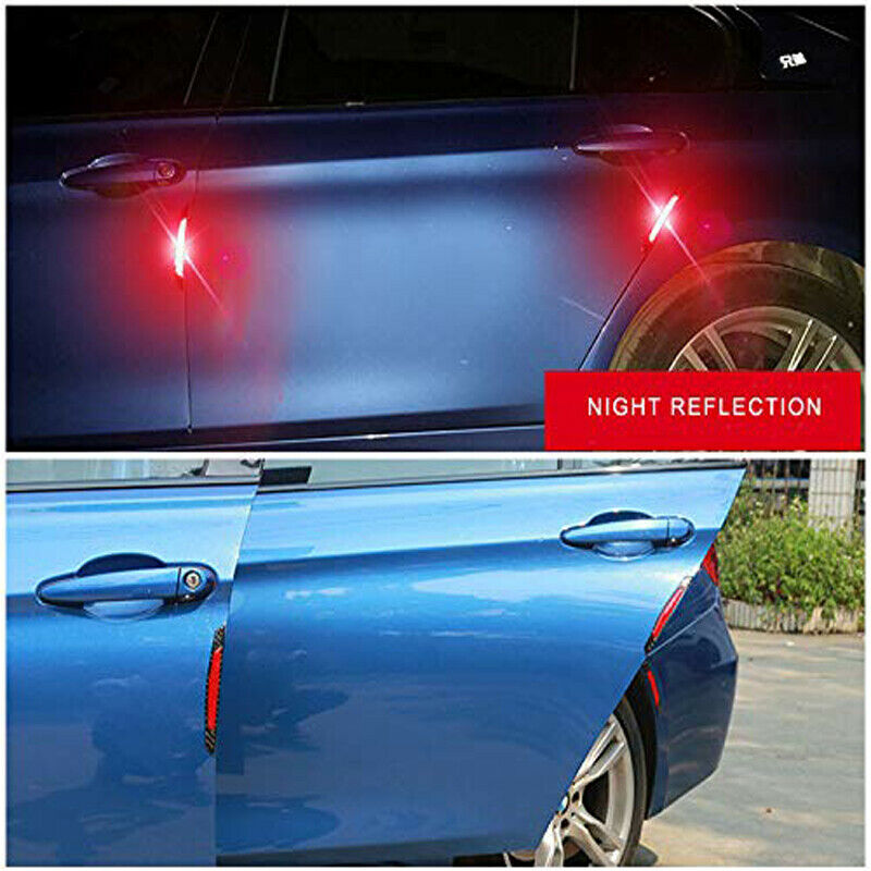 4PCS/Set Car Truck Reflective Warn Strip Tape Bumper Safety Stickers Decal Red