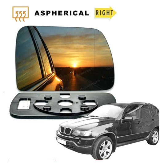 Right Driver side Wide Angle Wing mirror glass for BMW X5 E53 1999-2006 Heated