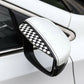 Checkered Car Rear View Wing Mirror Sun Shade Shield Rain Board Eyebrow Guard