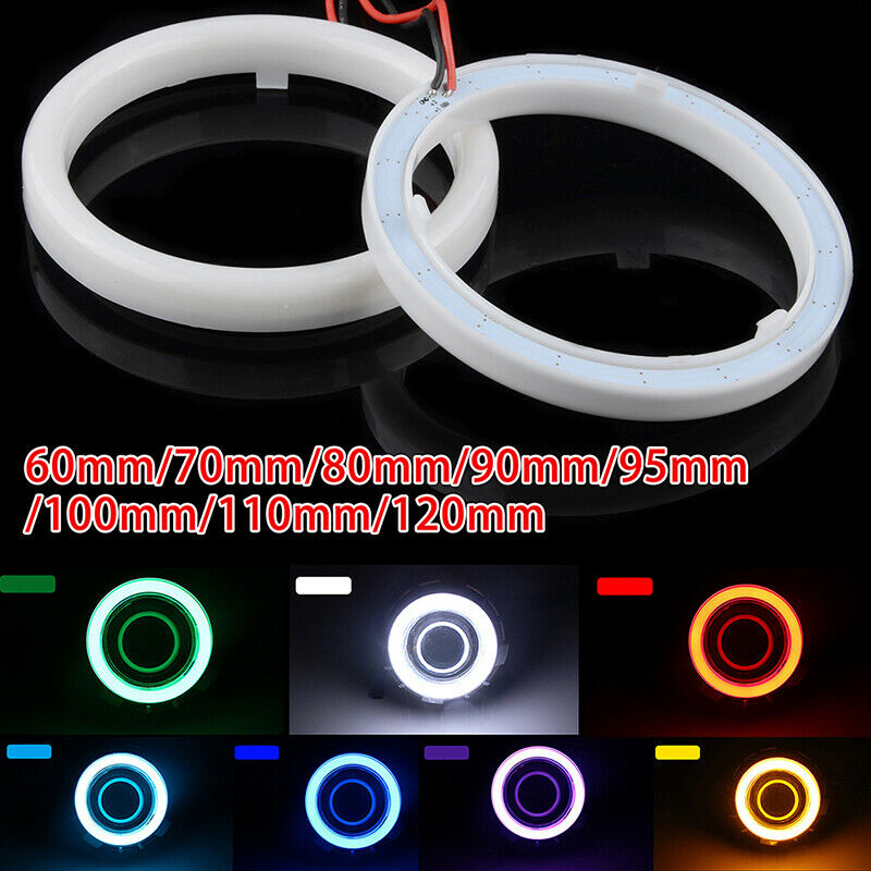 60-120MM COB Angel Eyes Halo 12V Car LED Light Ring DRL Headlight Lamp For BMW