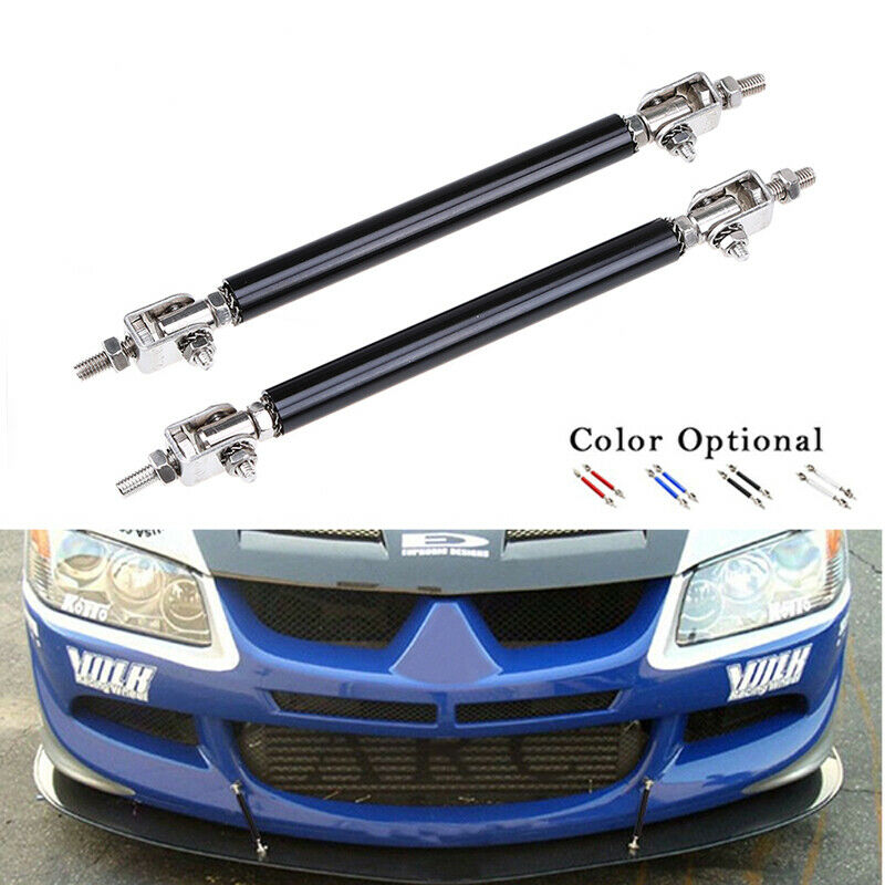 75mm Adjustable Car Front / Rear Bumper Lip Splitter Brace Rod Support Bar Black